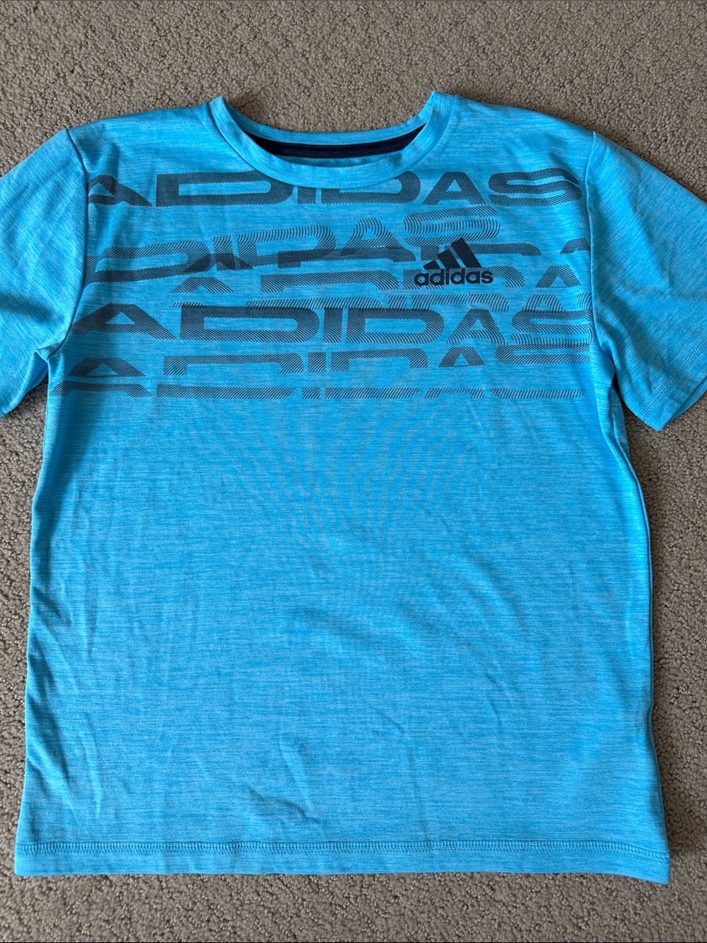 adidas Bright Blue Logo-Print Short Sleeve Tee